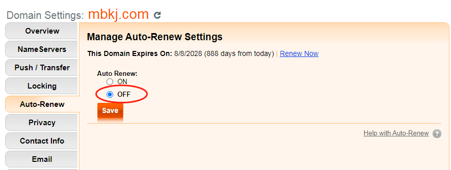 NameBright域名如何關閉Auto Renew自動續(xù)費